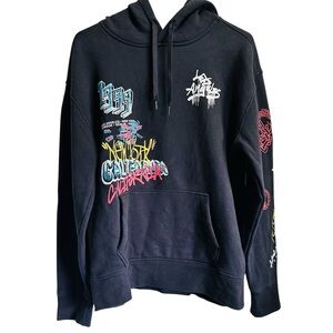 Hollister Black Graffiti Hoodie Men’s Medium